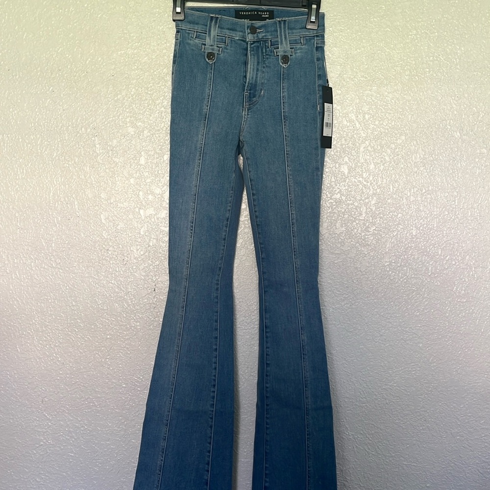Veronica Beard Beverly High Rise Skinny wide bottom size 23